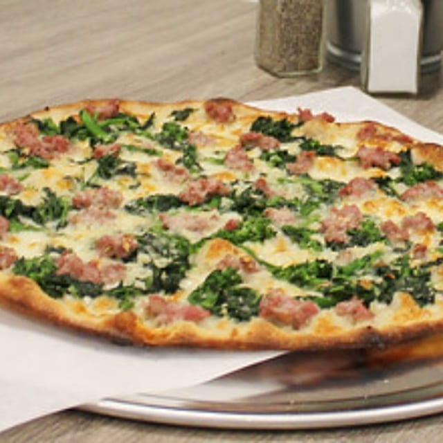White Broccoli Rabe & Lamberti Sausage Pizza (Small).
